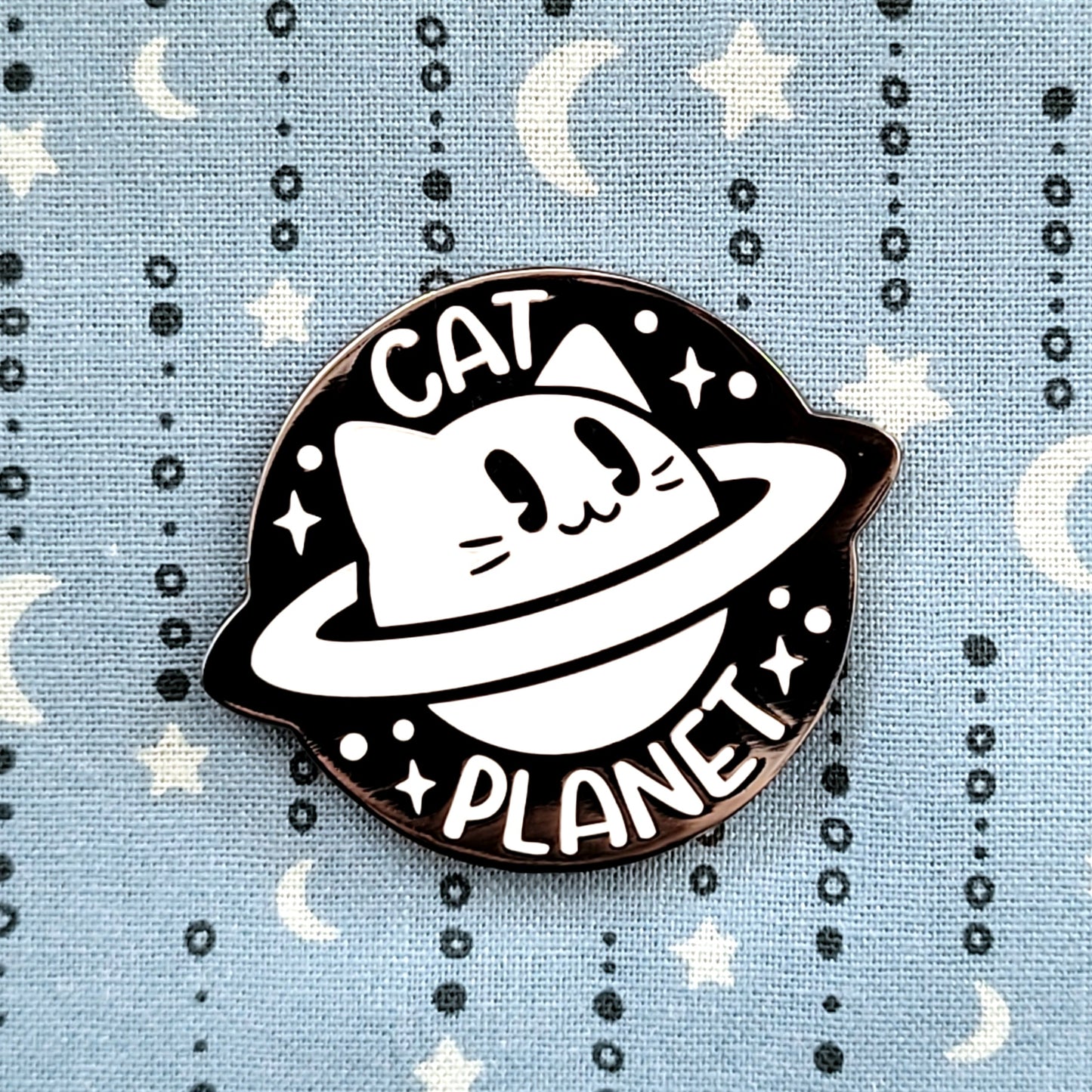 Cat Planet Glow in the Dark Enamel Pin