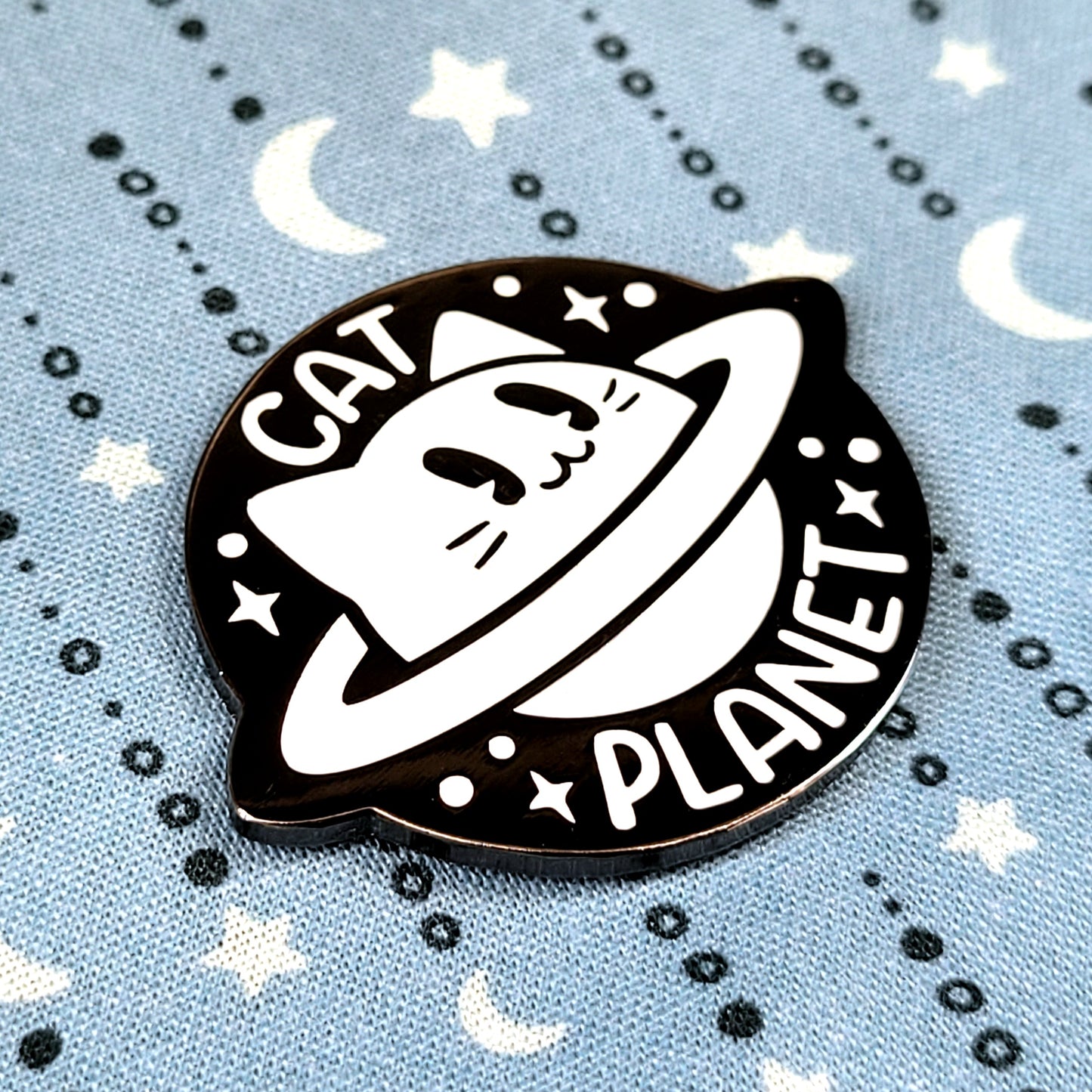 Cat Planet Glow in the Dark Enamel Pin