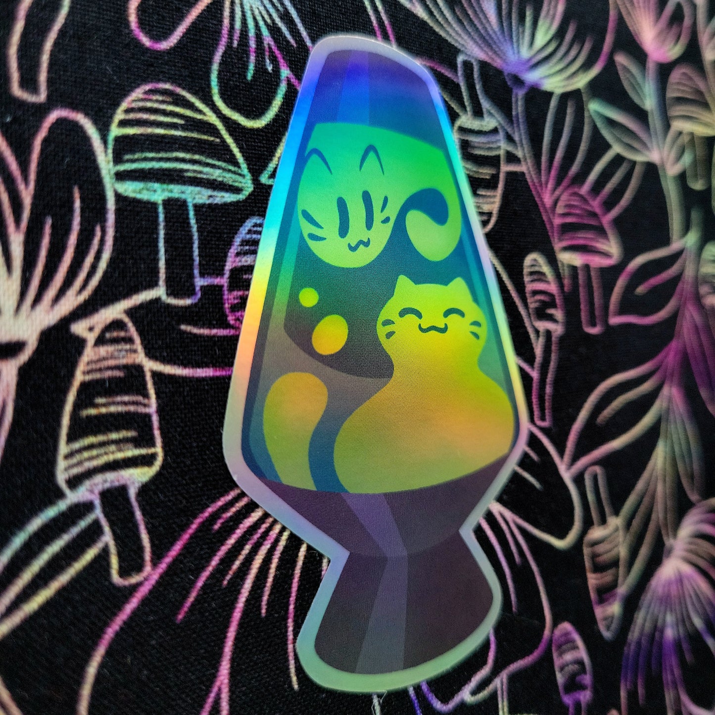 Lava Lamp Green Holographic Vinyl Sticker