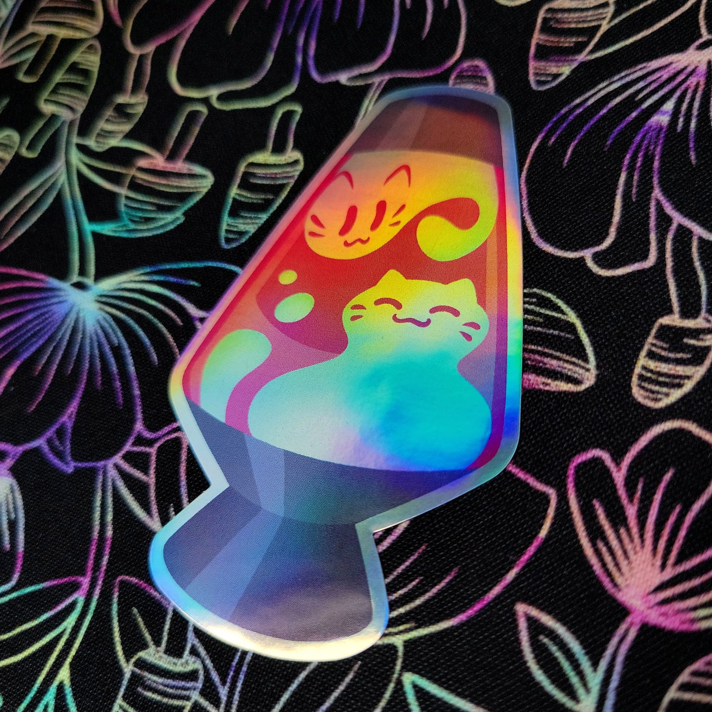 Lava Lamp Pink Holographic Vinyl Sticker