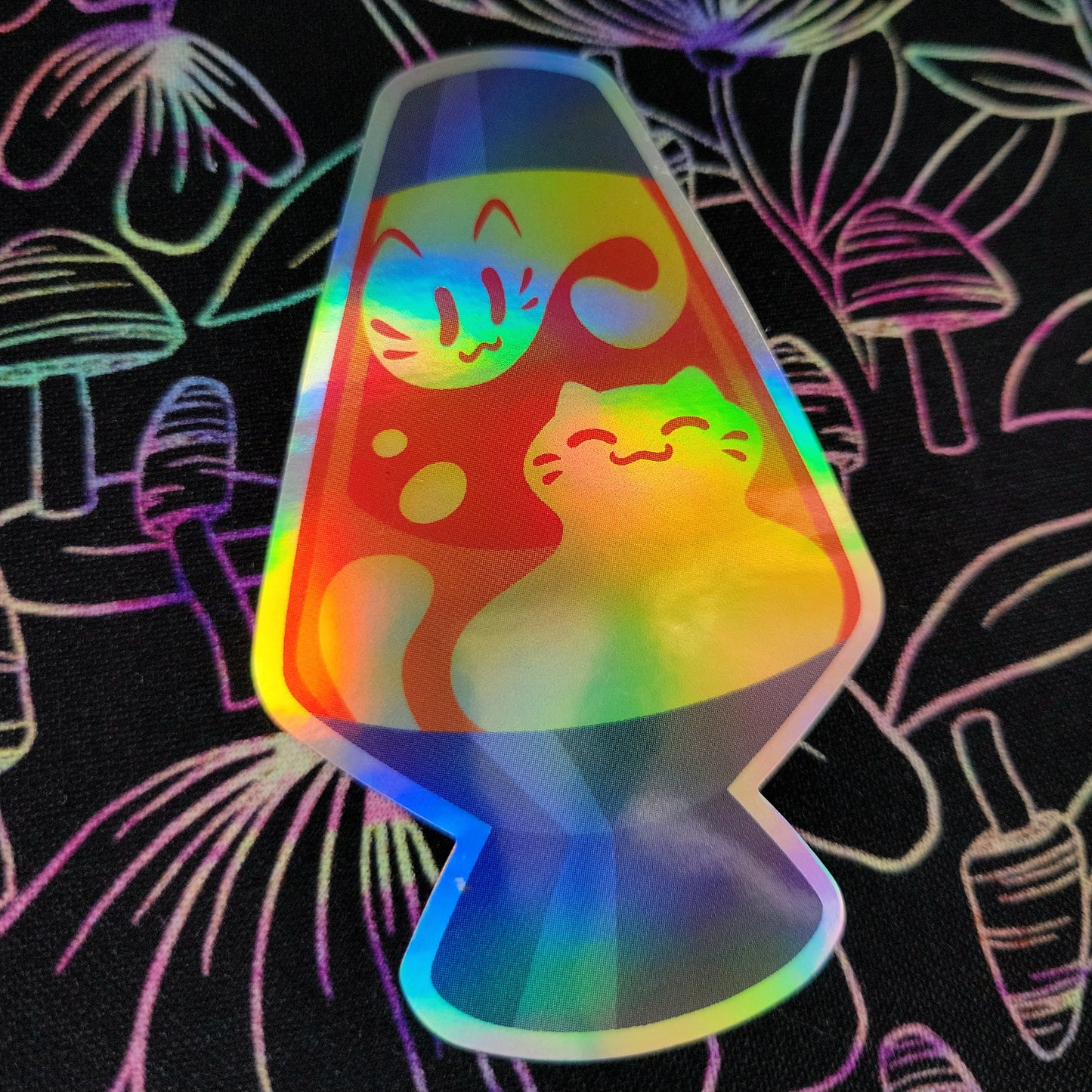 Lava Lamp Red Holographic Vinyl Sticker