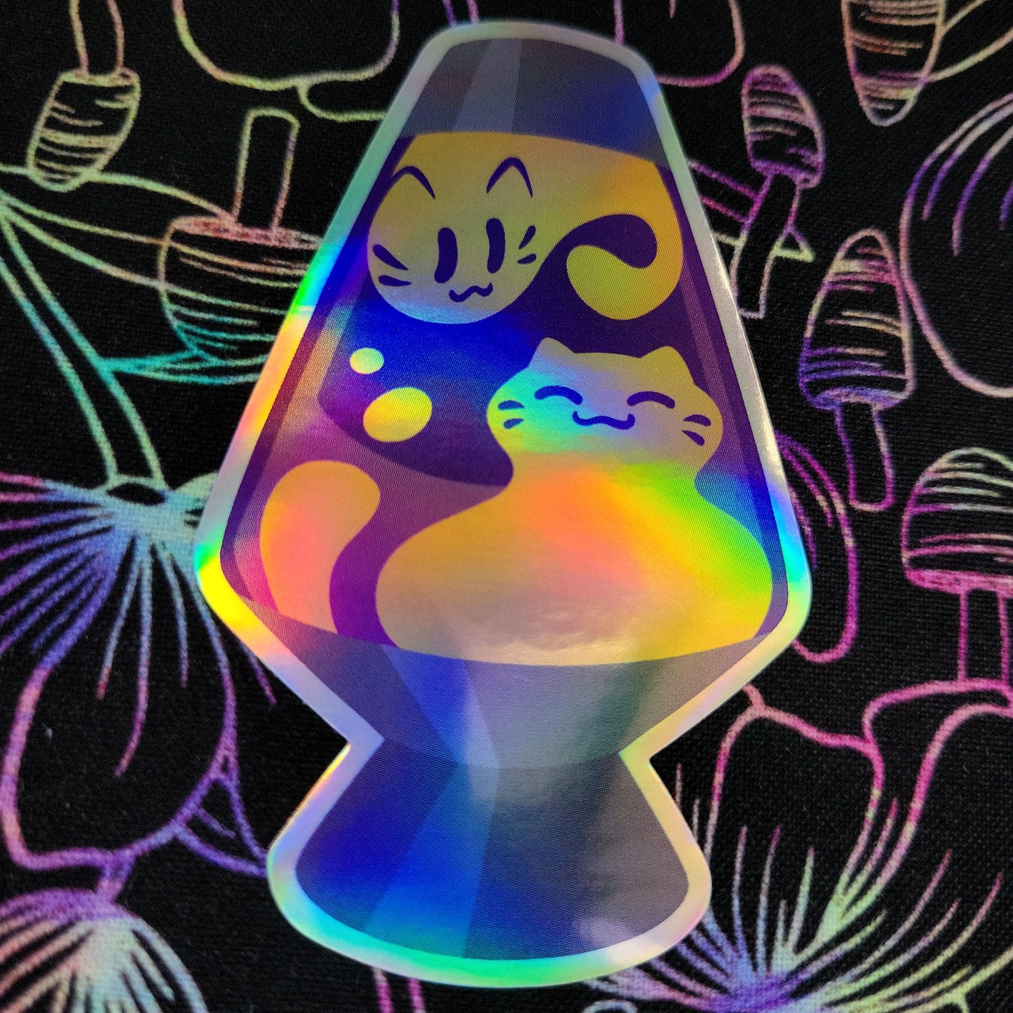 Lava Lamp Purple Holographic Vinyl Sticker