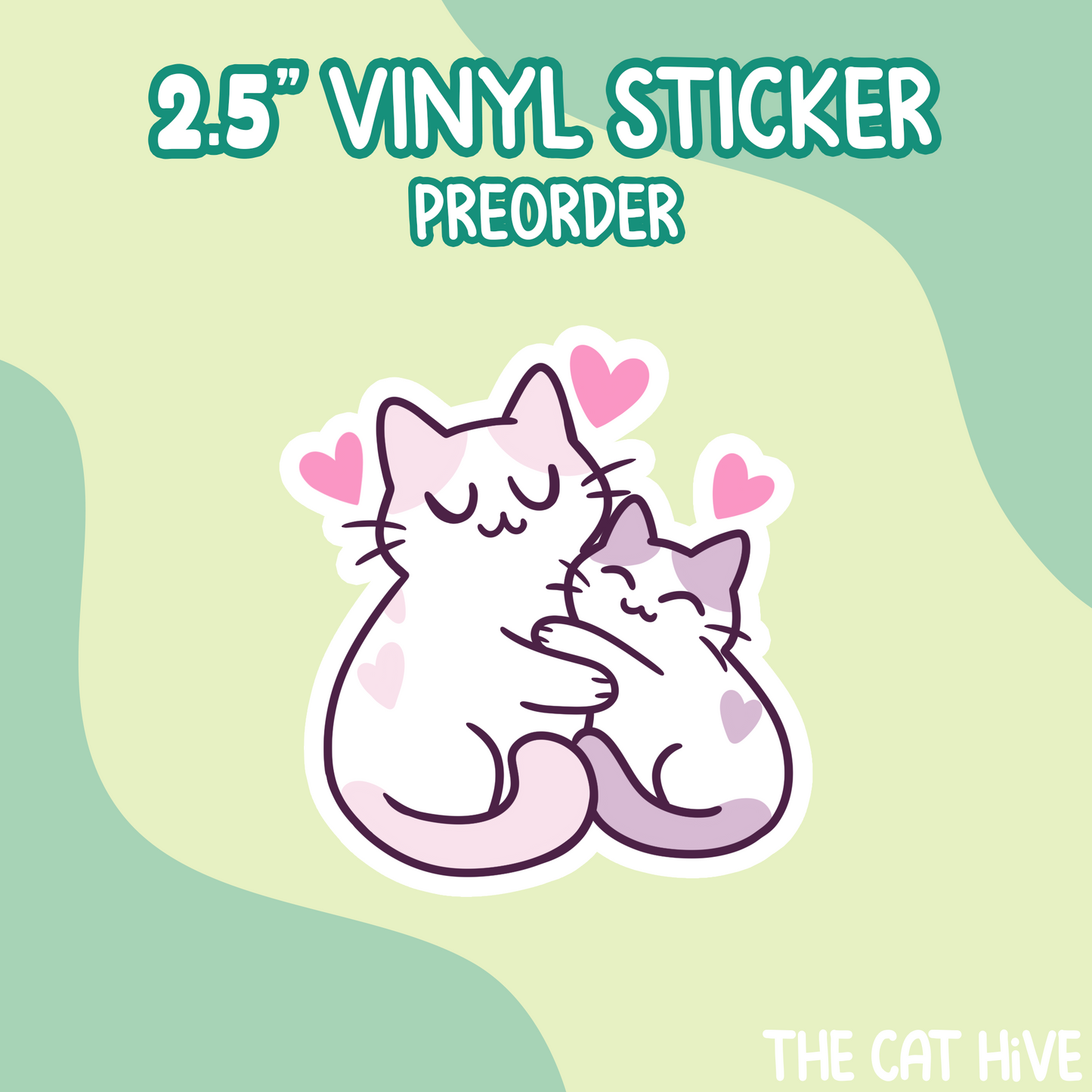 Heart Cats Vinyl Sticker