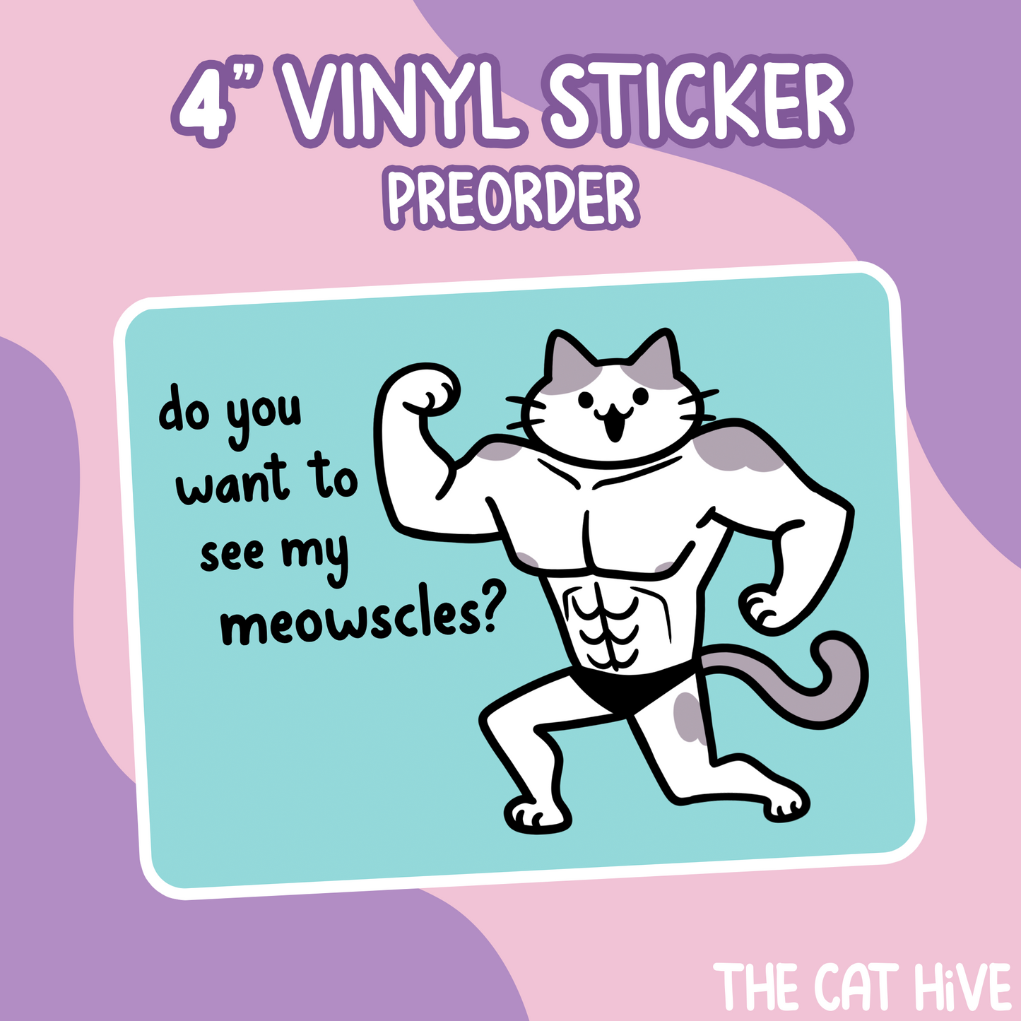 Meowscles Vinyl Sticker