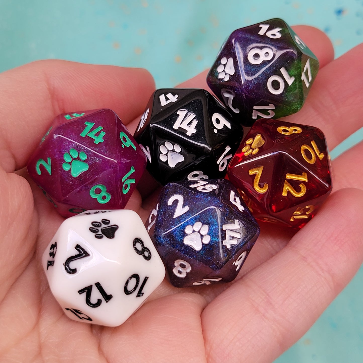 Pawprint d20 Single or Set