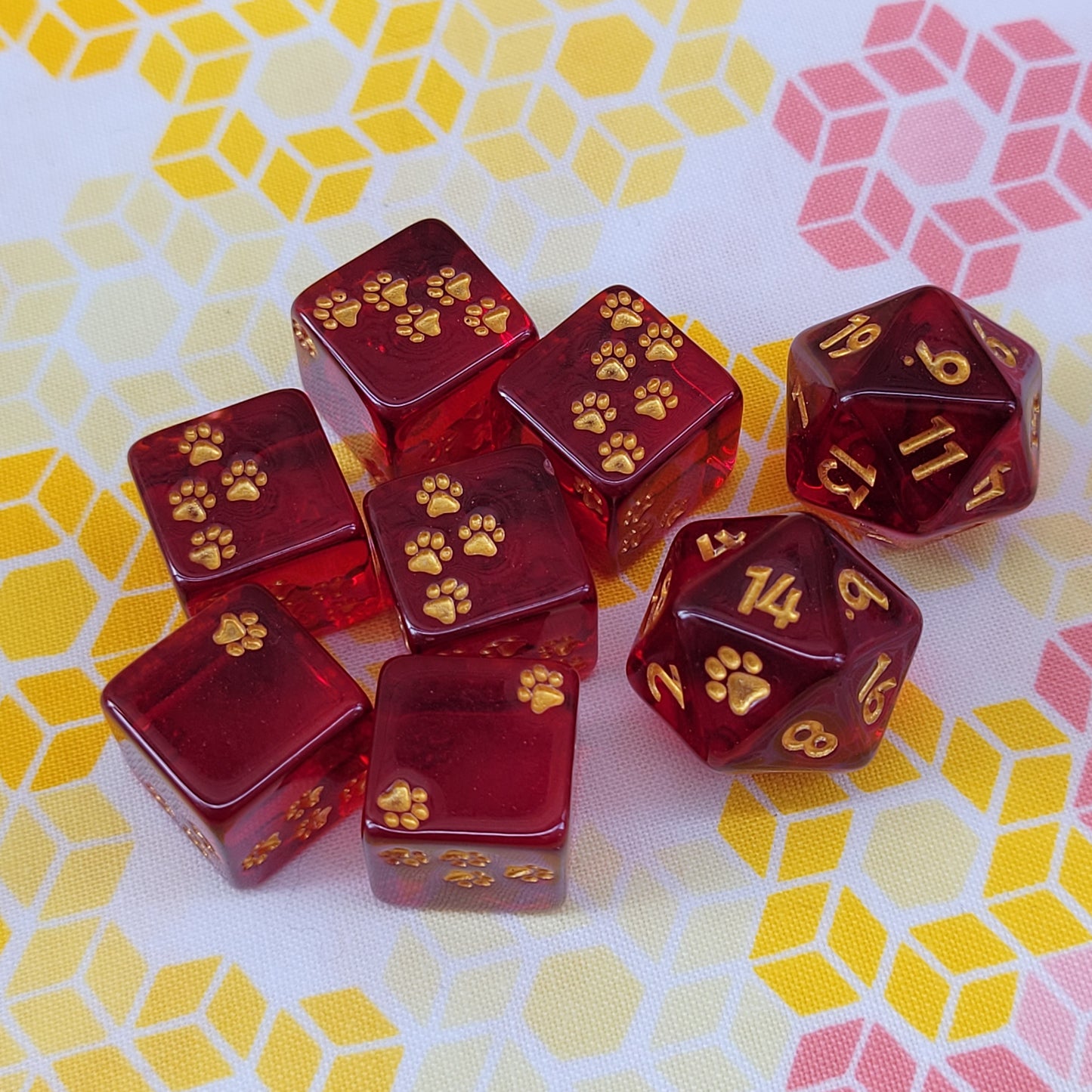 Pawprint Pips d6 Set - Royalty