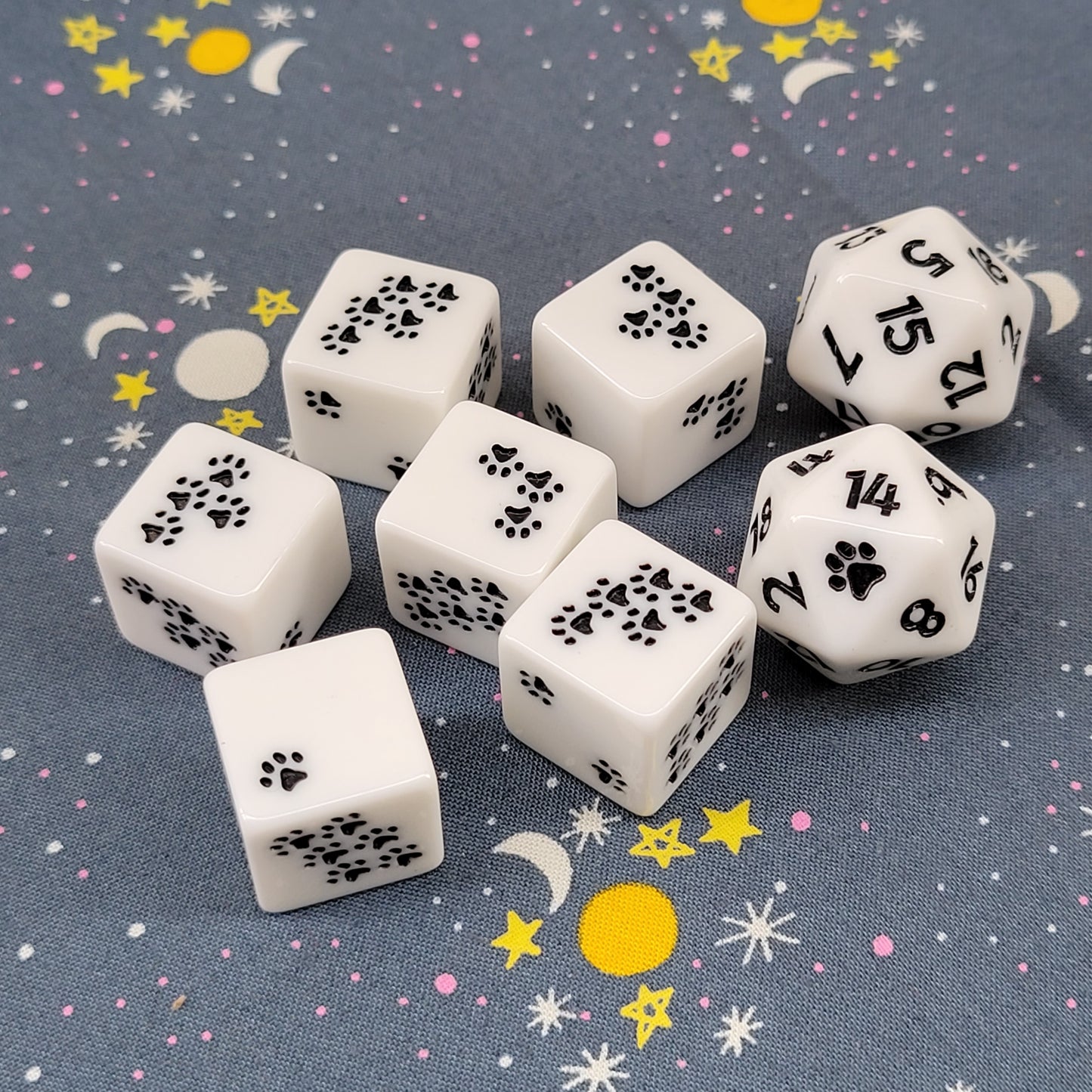 Pawprint Pips d6 Set - Classic White