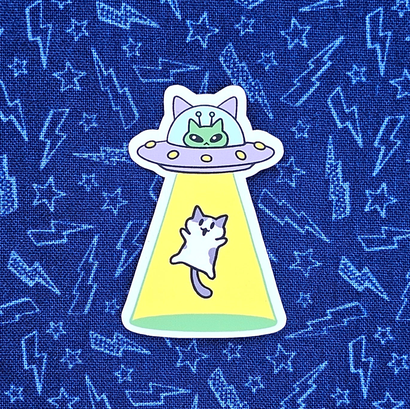 Alien Abduction Vinyl Sticker