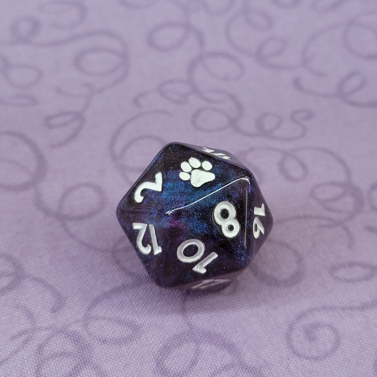ALMOST GONE Pawprint Pips d6 & d20 Set - Starry Night