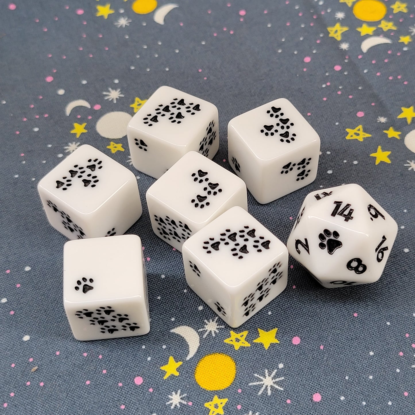 Pawprint Pips d6 Set - Classic White