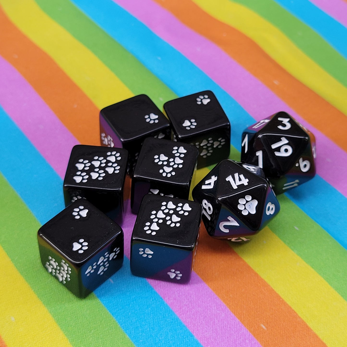 Pawprint Pips d6 Set - Classic Black