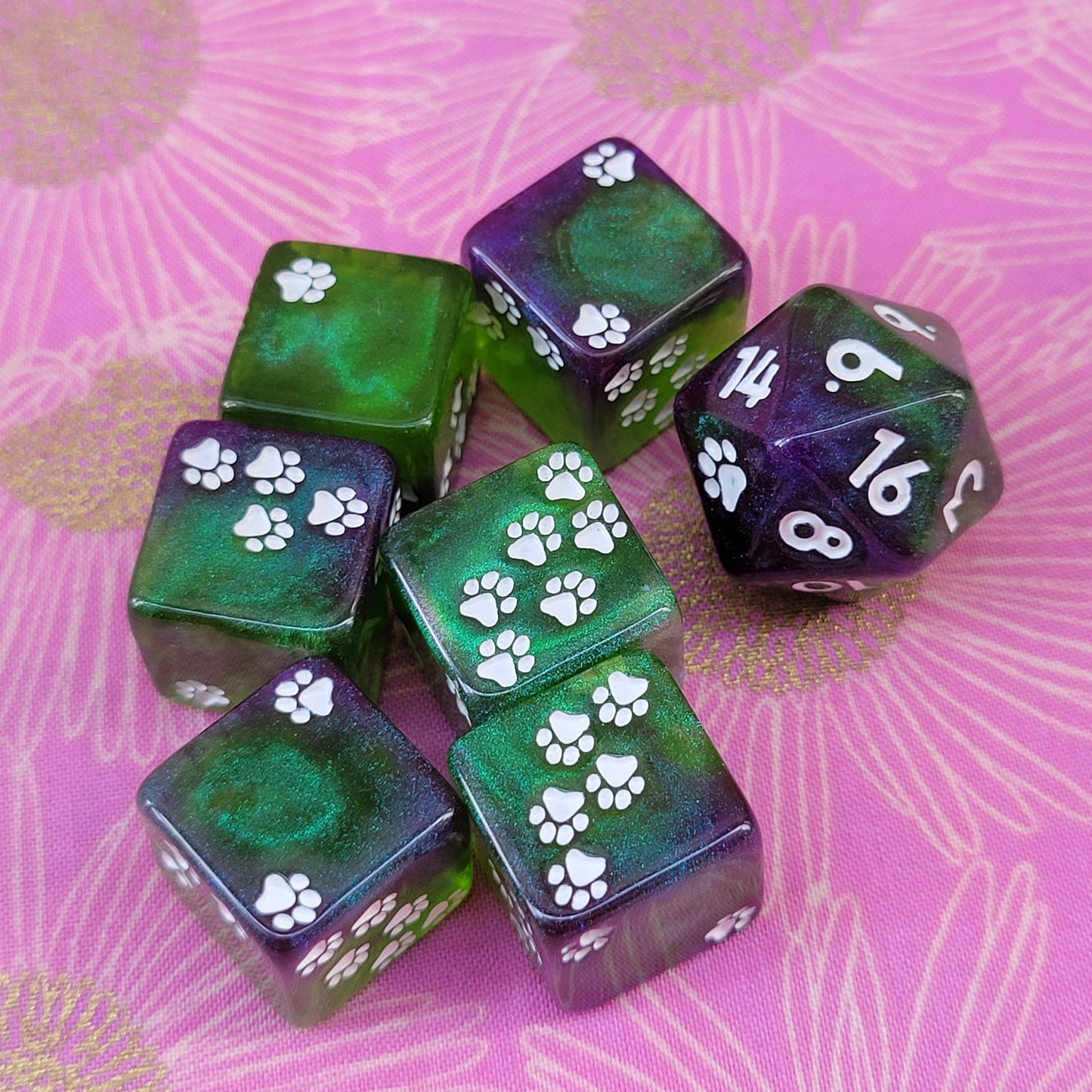Pawprint Pips d6 Set - Poison