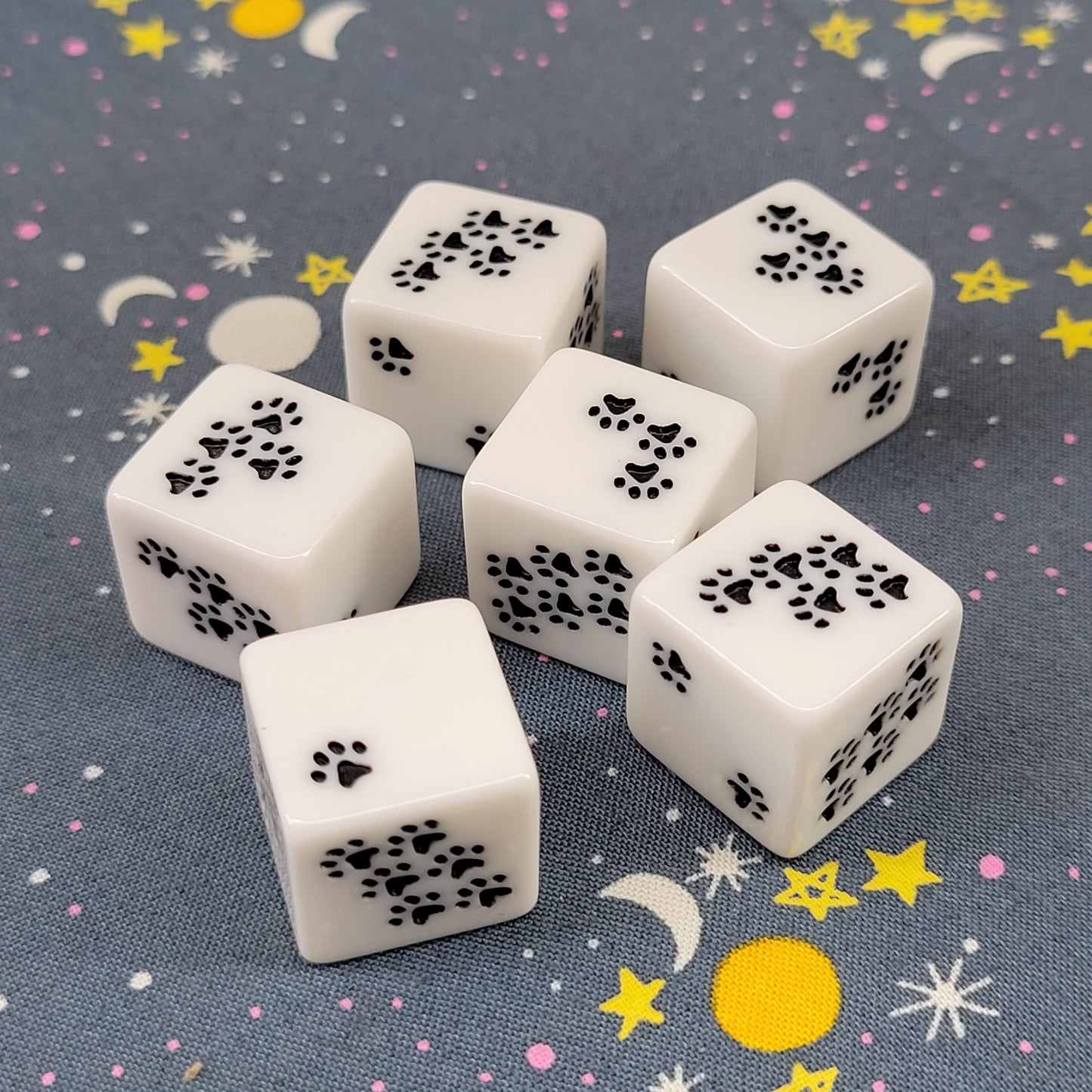 Pawprint Pips d6 Set - Classic White