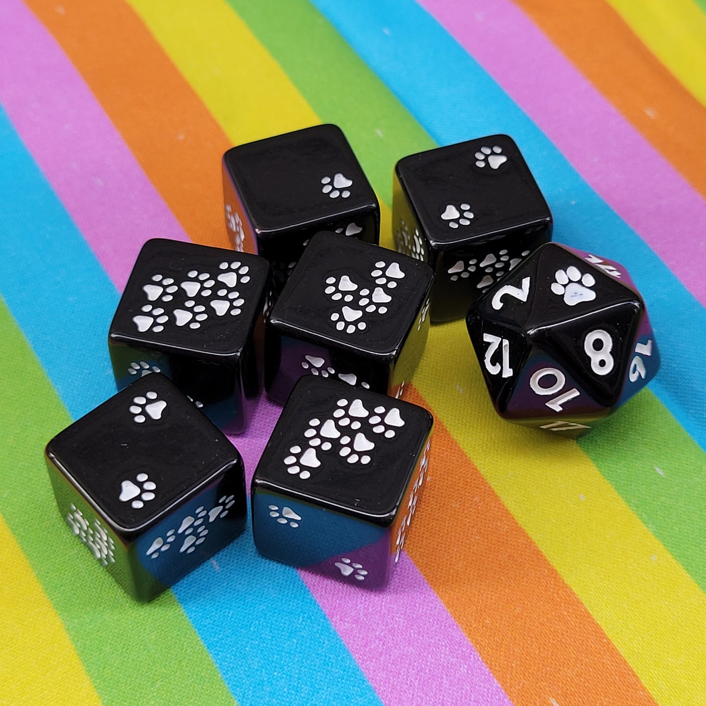 Pawprint Pips d6 Set - Classic Black