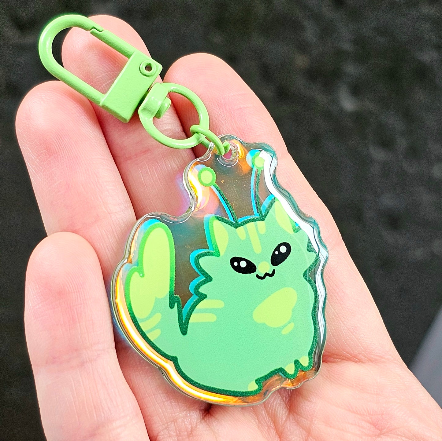 Alien Kitten Holographic Acrylic Charm