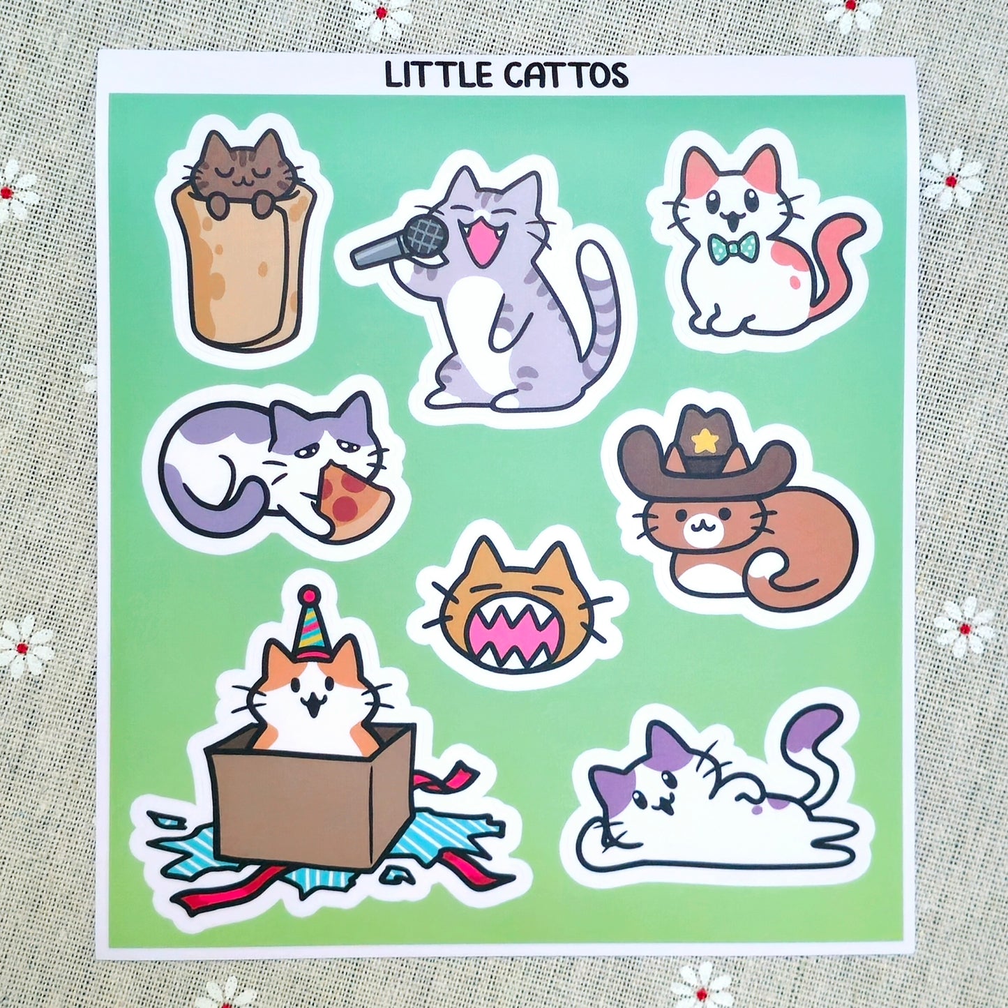 Little Cattos Vinyl Sticker Sheet