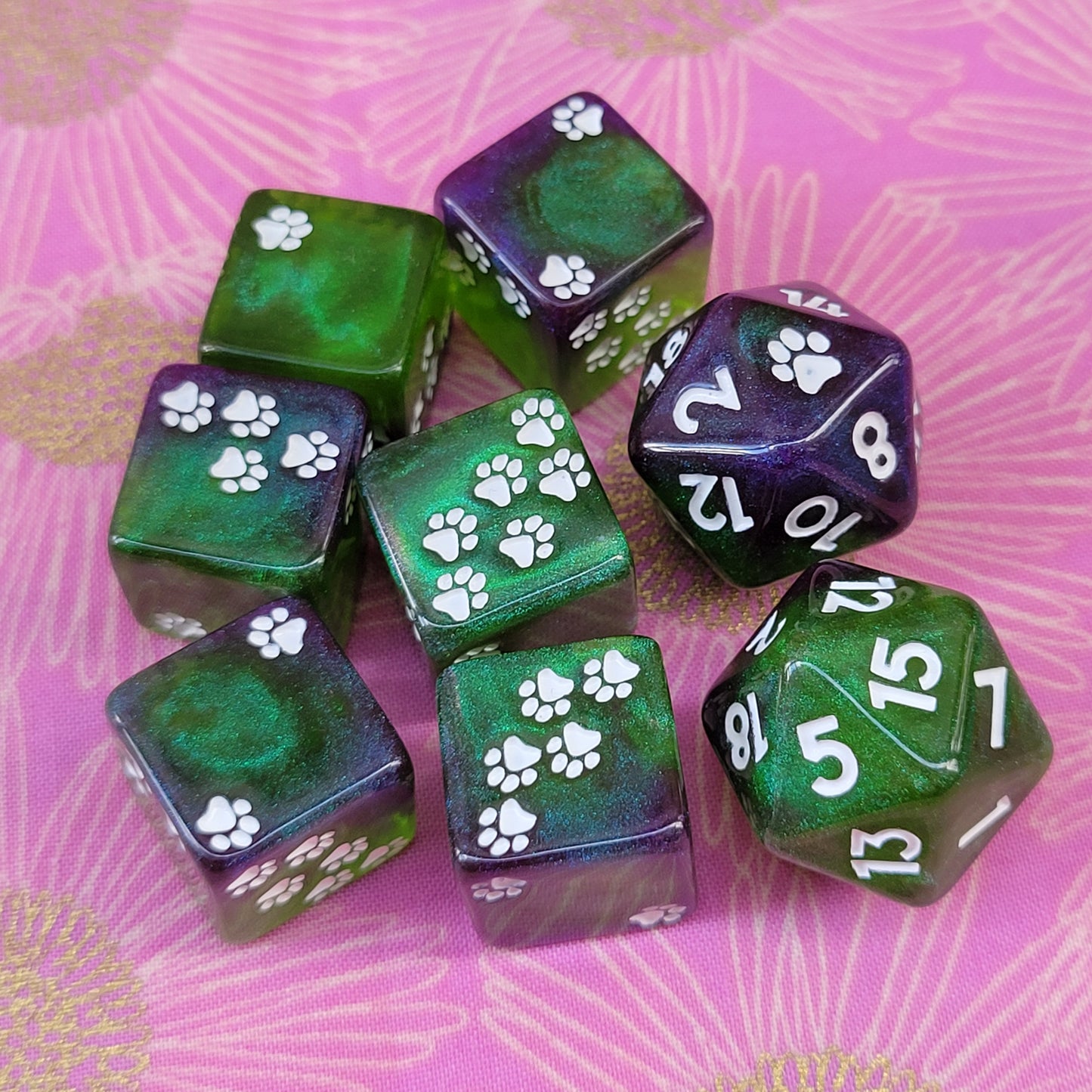 Pawprint Pips d6 Set - Poison