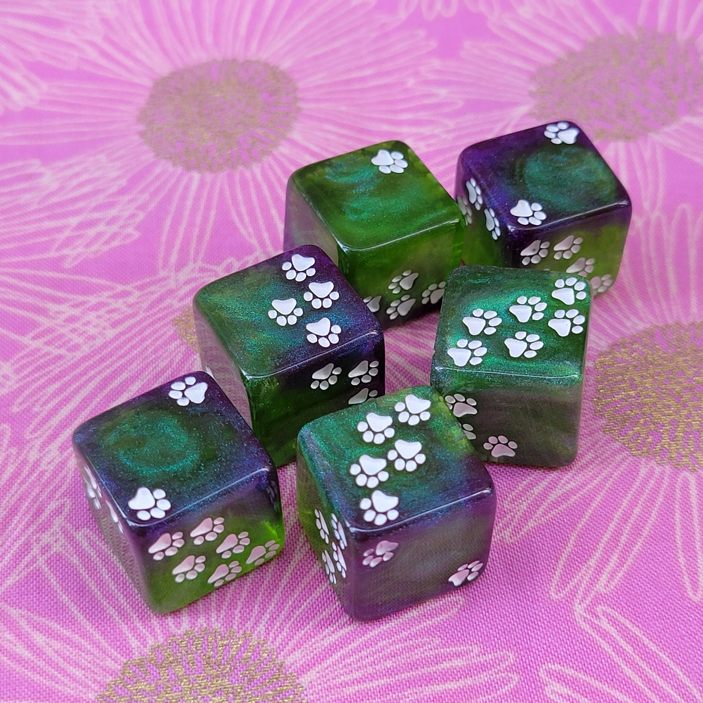 Pawprint Pips d6 Set - Poison
