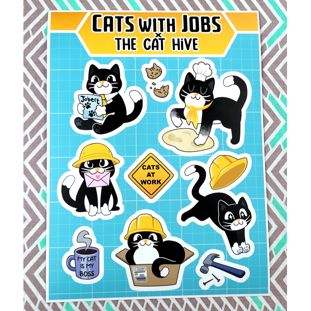 1 Sheet of Stickers Cats with Bows