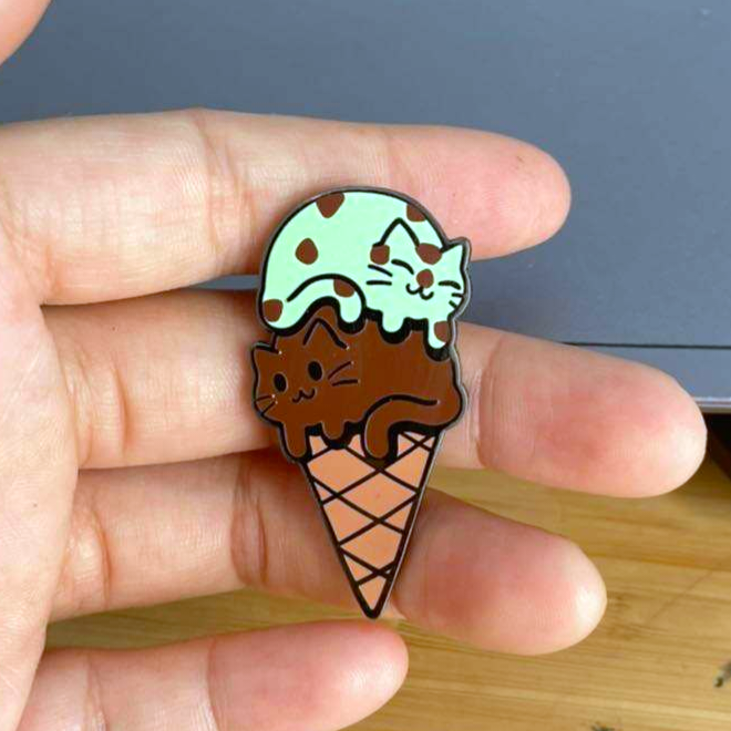 Mint Choco Scoops Enamel Pin