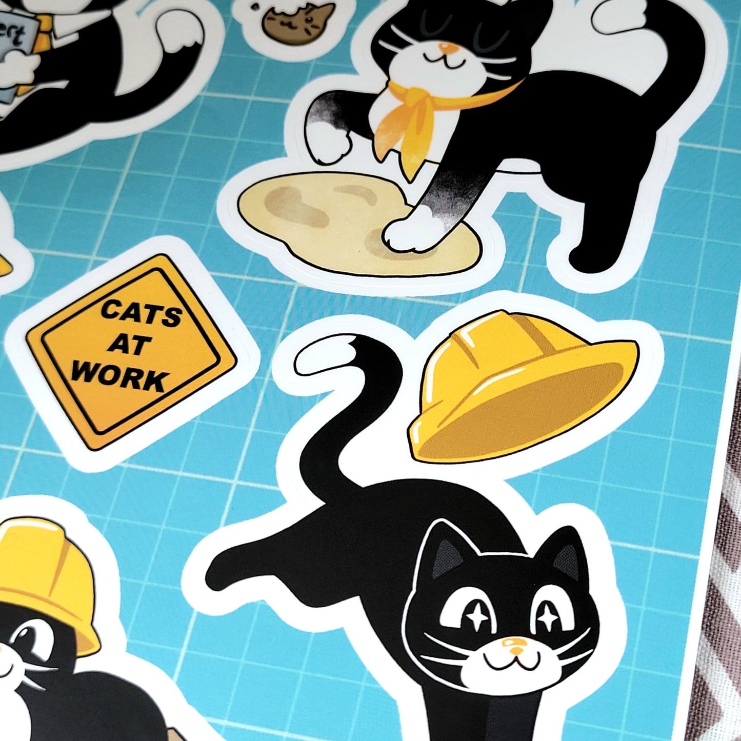 "Cats at Work" Jobert Sticker Sheet