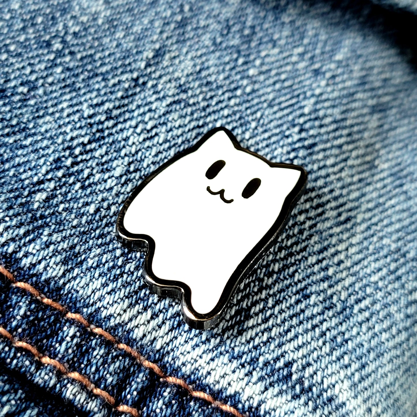 Ghost Kitties Pin and Sticker Set