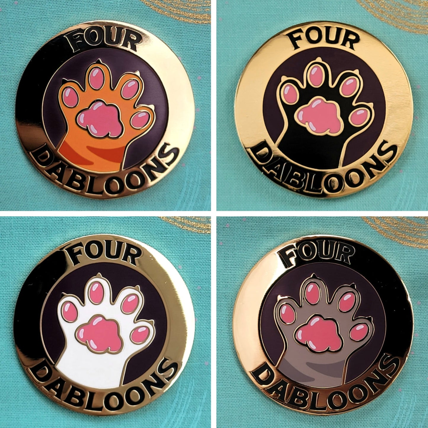 Four Dabloons Enamel Pin