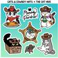 PREORDER - Cats and Cowboy Hats Pin and Sticker Collection