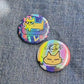 Retro Oranges Holographic Pinback Button or Magnet Set