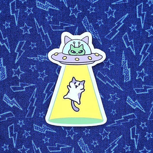 Alien Abduction Vinyl Sticker