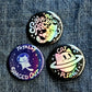 Cats in Space Holographic Pinback Button or Magnet Set