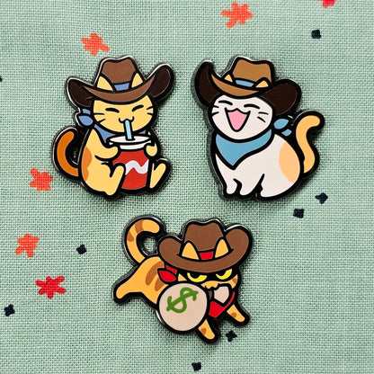 Tiny Cowboy Trio Enamel Pin Set