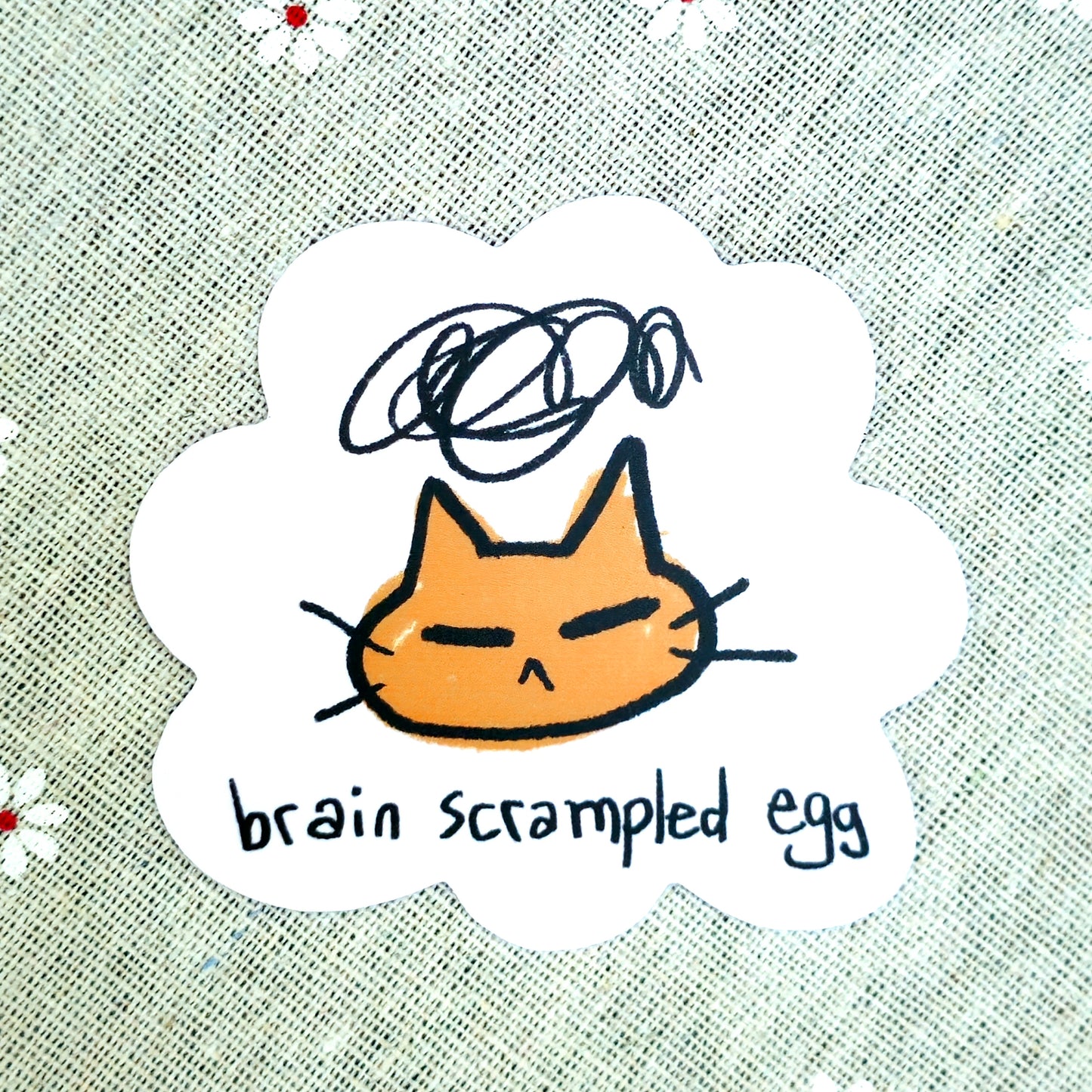 Brain Scrampled Egg Vinyl Sticker