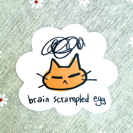 Brain Scrampled Egg Vinyl Sticker