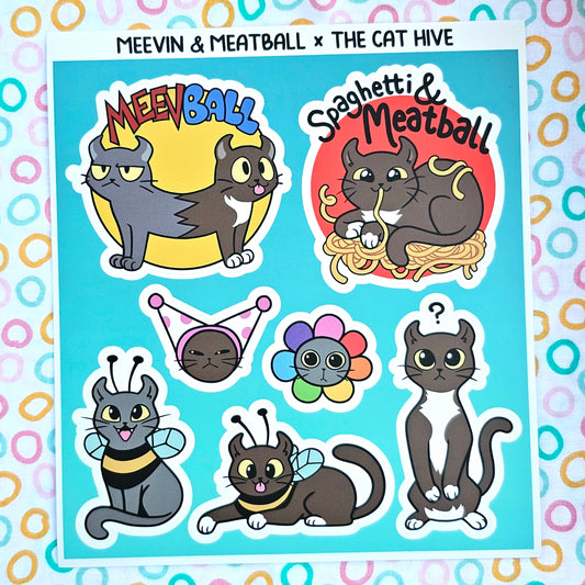 "Meevin & Meatball" Sticker Sheet