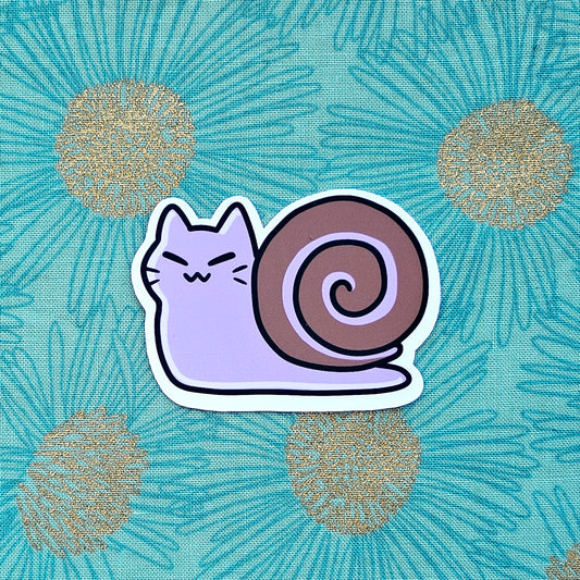 Snail Cat Vinyl Sticker