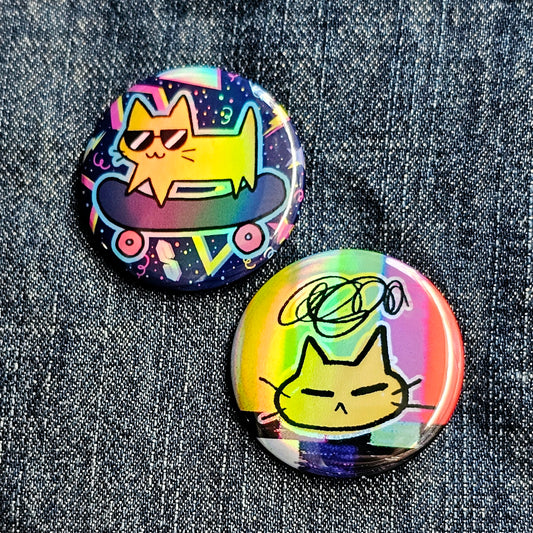 Retro Oranges Holographic Pinback Button or Magnet Set