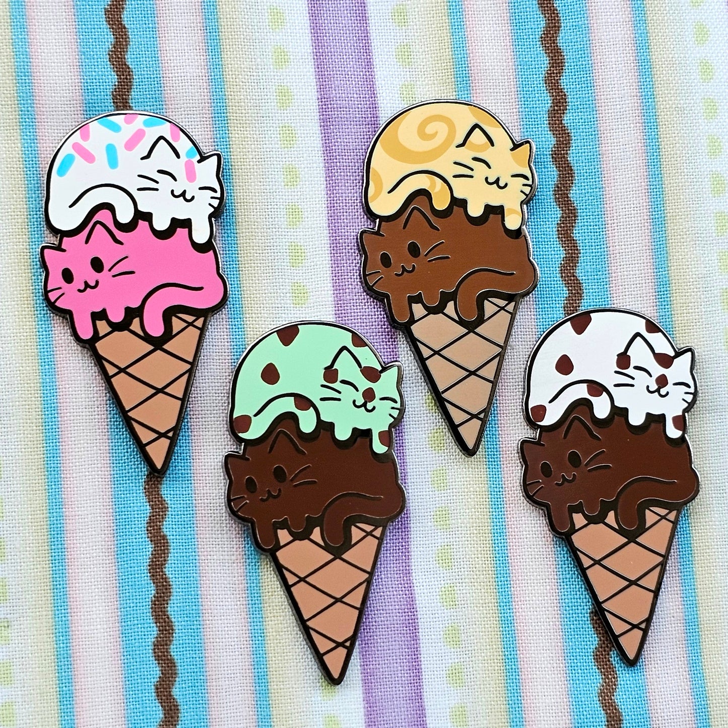 Icecream Cats Enamel Pin