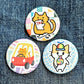 Orange Braincell Pinback Button or Magnet Set