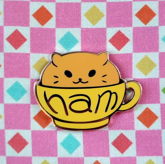 Golden Hamster Tea Enamel Pin