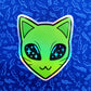 Alien Cat Holographic Vinyl Sticker