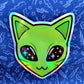 Alien Cat Holographic Vinyl Sticker